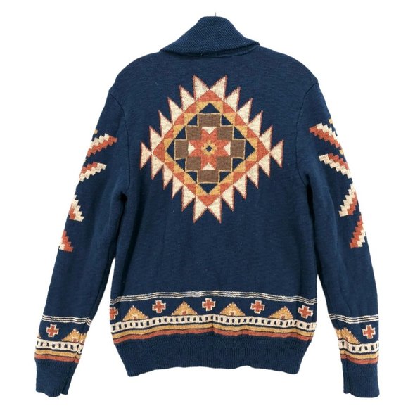 NWT FAHERTY Cardigan B. Yellowtail Wolf Mountain Southwestern Organic Cotton M L - Picture 3 of 9